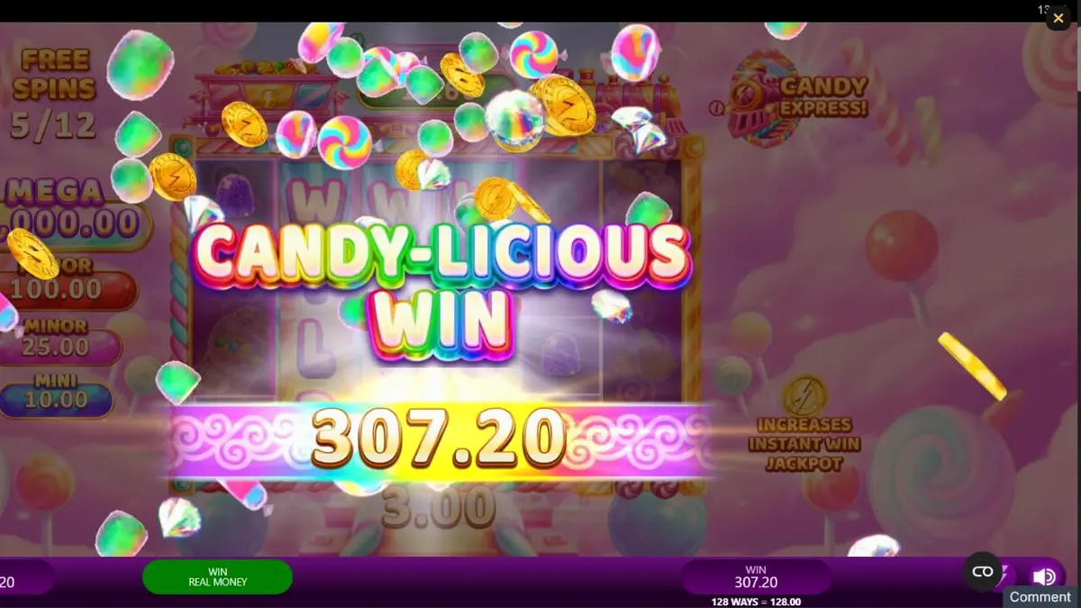 Giao diện trò chơi Candy Express Gold Blitz trên thiết bị di động